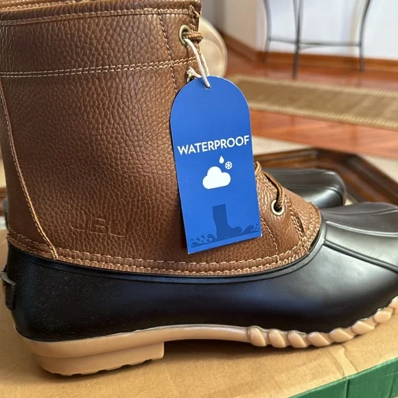 JBU by Jambu Mens Maine Faux Leather Outdoor Rain Boots Tan 12 Medium  brand new - Picture 7 of 7